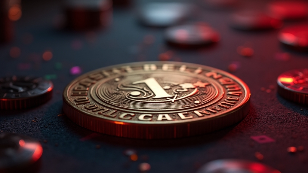 Token promocional bronze ao lado de uma tela de jogo crash